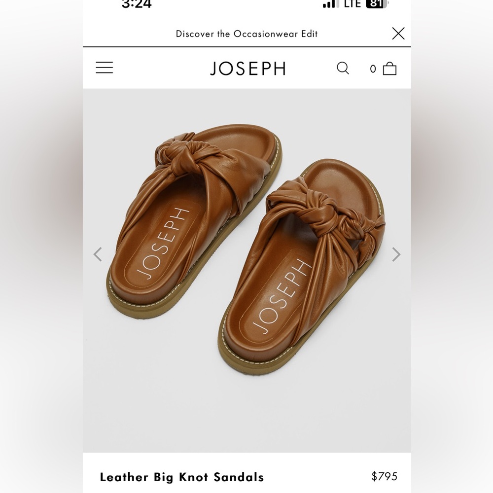 Joseph Off-White Big Knot Sandals size 39, tan - Picture 6 of 6